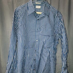 Men's Blue & White Gingham Plaid Button Down | J. Crew | Medium